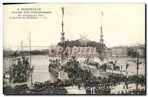 Ansichtskarte AK Marseille Grande fete presidentielle Vue generale du port a l&#39arrivee du President