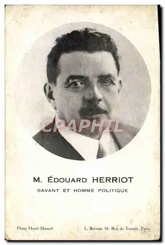 Cartes postales Edouard Herriot Savant et homme politique