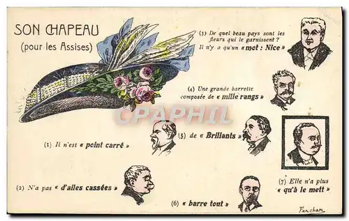 Cartes postales Son chapeau pour les Assises