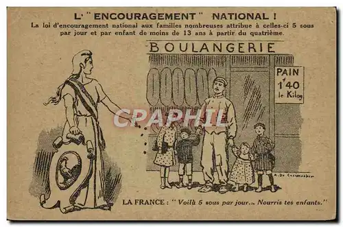 Cartes postales L&#39Encouragement National Boulangerie