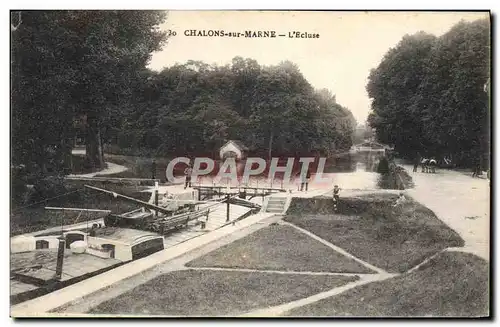 Cartes postales Bateau Peniche Chalons sur Marne L'ecluse