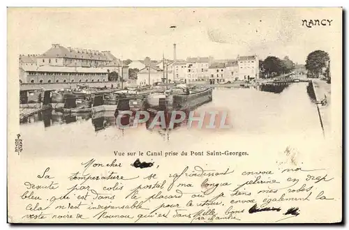 Ansichtskarte AK Bateau Peniche Nancy Vue sur le canal prise du pont Saint-Georges