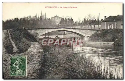 Cartes postales Bateau Peniche Montargis Le pont de St Roch