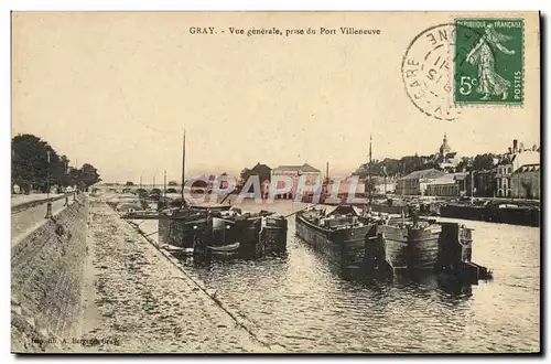 Cartes postales Bateau Peniche Gray Vue generale prise du Port Villeneuve