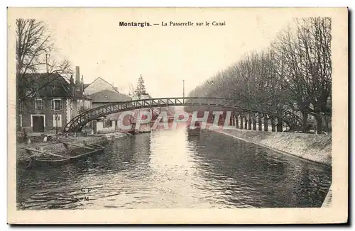 Ansichtskarte AK Bateau Peniche Montargis La passerelle sur le canal