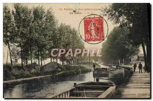 Ansichtskarte AK Bateau Peniche Pantin Canal