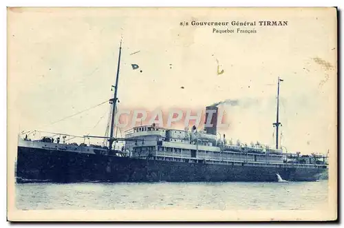 Cartes postales Bateau Paquebot Francais SS Gouverneur General Tirman