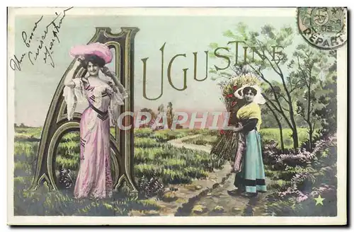 Cartes postales Fantaisie Prenom Augustine