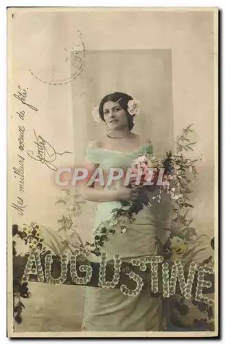 Cartes postales Fantaisie Prenom Augustine