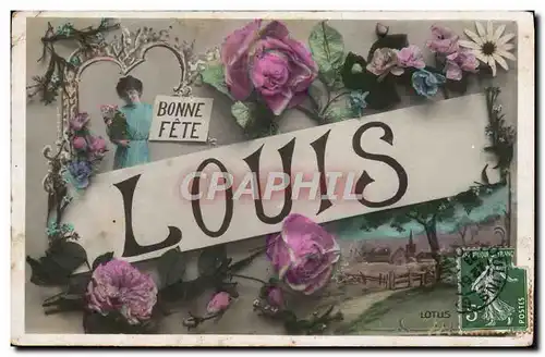 Cartes postales Fantaisie Prenom Louis