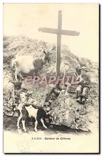 Ansichtskarte AK Chevre Enfant Gardeur de chevres