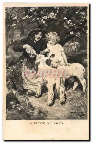 Ansichtskarte AK Chevre Enfant Femme La petite nourrice