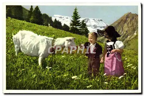 Cartes postales Chevre Enfants