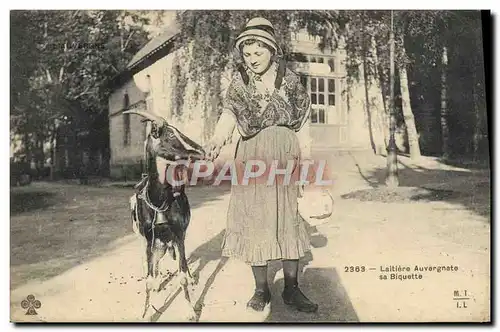 Ansichtskarte AK Chevre Laitiere auvergnate sa biquette Auvergne Folklore