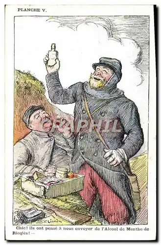 Cartes postales Fantaisie Illustrateur Leandre Soldat Militaria Menthe de Ricqles