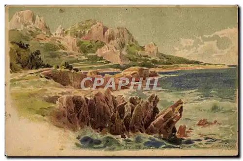 Cartes postales Fantaisie Illustrateur Lessieux Corniche de l&#39Esterel