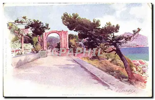 Cartes postales Fantaisie Illustrateur Lessieux Route du Cap Martin