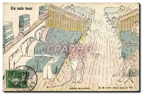 Cartes postales Fantaisie Militaria Un sale tour