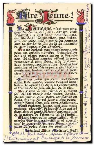 Cartes postales Etre Jeune General Mac Arthur