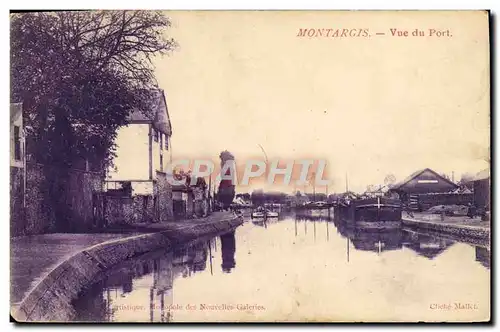 Cartes postales Bateau Peniche Montargis Vue du port