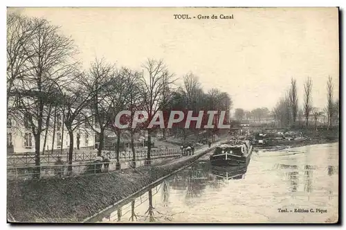 Cartes postales Bateau Peniche Toul Gare du canal