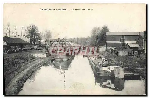 Ansichtskarte AK Bateau Peniche Chalons sur Marne Le port du canal