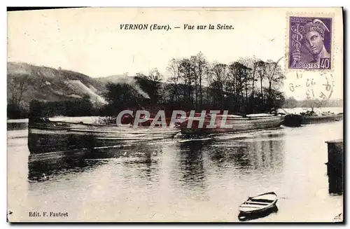 Cartes postales Bateau Peniche Vernon Vue sur la Seine