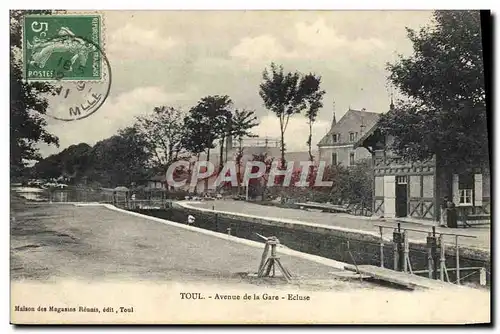 Ansichtskarte AK Bateau Peniche Toul Avenue de la gare Ecluse