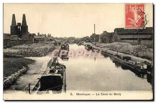 Ansichtskarte AK Bateau Peniche Montlucon Le canal du Berry