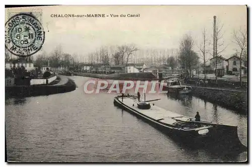 Ansichtskarte AK Bateau Peniche Chalons sur Marne Vue du canal