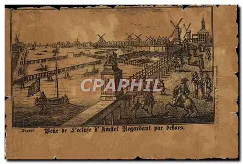 Cartes postales Bateau Peniche Vue de l'ecluse