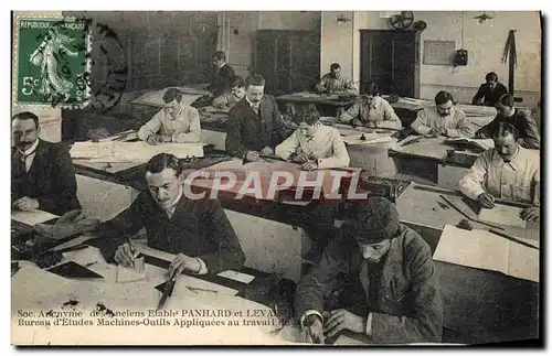 Cartes postales Panhard Levassor Bureau d&#39etudes Machines Outils applique au travail TOP