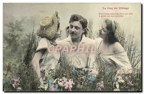 Cartes postales Fantaisie Femmes Le coq du village