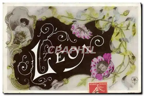 Cartes postales Fantaisie Prenom Leon