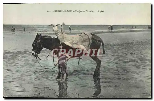 Ansichtskarte AK Ane Mule Berck Plage Un jeune cavalier