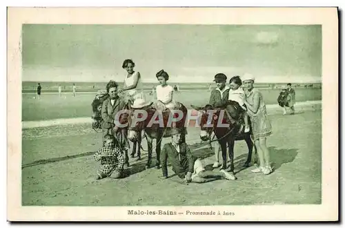 Cartes postales Ane Mule Malo les Bains Promenade a anes