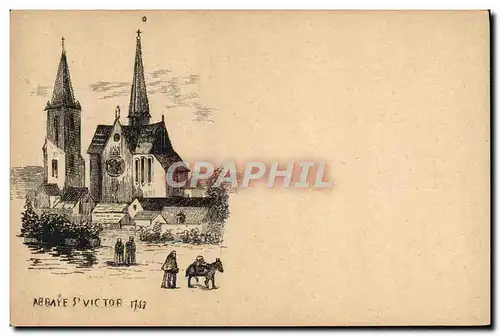 Cartes postales Ane Mule Abbaye St Victor 1753