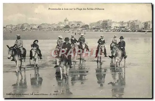 Cartes postales Ane Mule Promenades a anes sur la plage des Sables d&#39Olonne