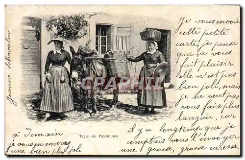 Ansichtskarte AK Ane Mule Types de paysannes Folklore