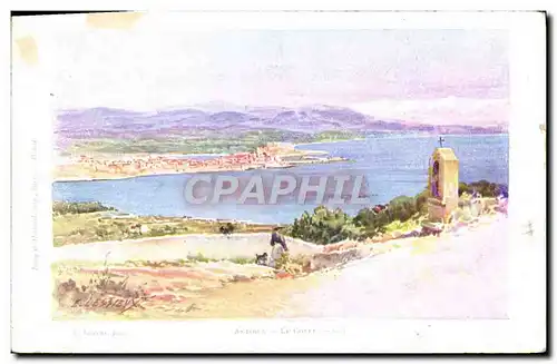 Cartes postales Fantaisie Illustrateur Antibes Le golfe