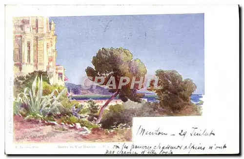 Cartes postales Fantaisie Illustrateur Hotel du Cap Martin