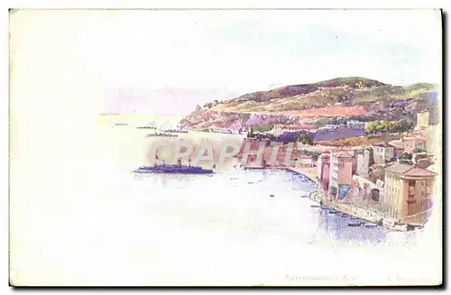 Cartes postales Fantaisie Illustrateur Villefranche Bateau