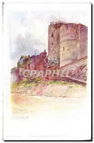 Cartes postales Fantaisie Illustrateur Cannes Les vieilles tours