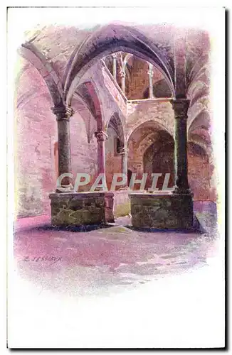 Cartes postales Fantaisie Illustrateur Saint Honorat Le cloitre du donjon