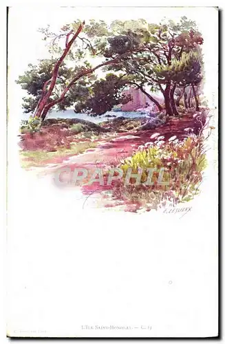 Cartes postales Fantaisie Illustrateur L&#39Ile Saint Honorat