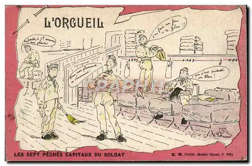 Cartes postales Militaria L&#39orgueil Sept Peches Capitaux du soldat