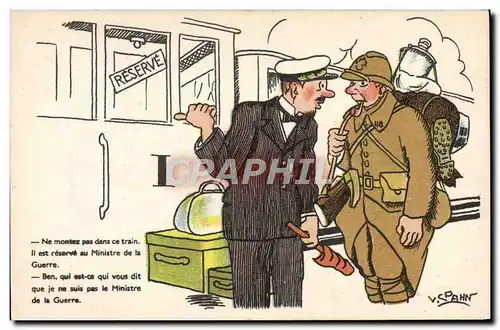 Cartes postales Militaria Train Reserve Poilu Spahn