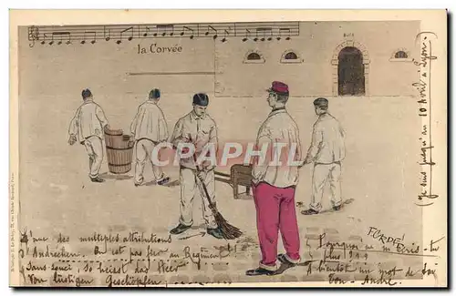 Cartes postales Militaria La corvee