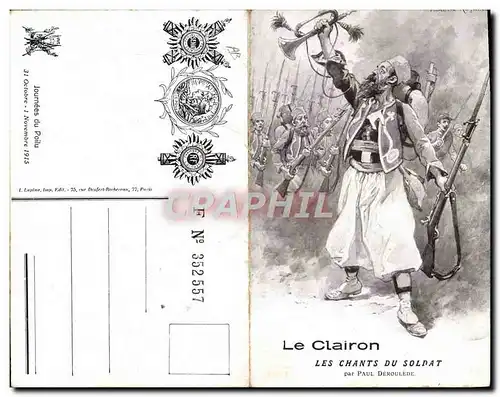 Ansichtskarte AK Militaria Le clairon Les chants du soldat par Paul Deroulede