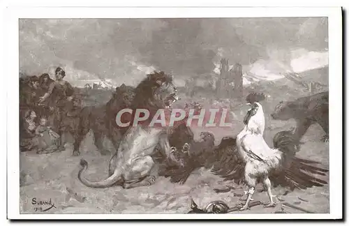 Cartes postales Militaria Journee du Secours national Lion